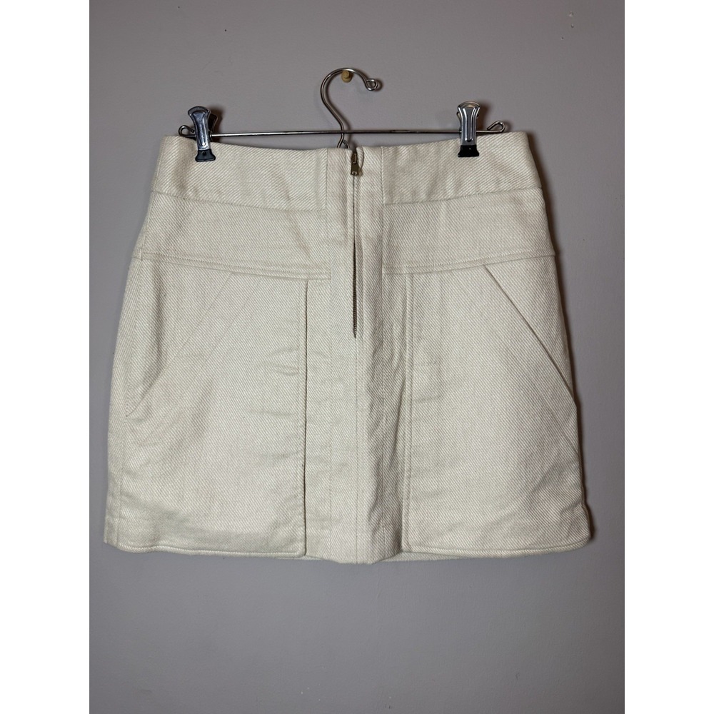 Ann Taylor Petite beige linen pocket skirt size 4